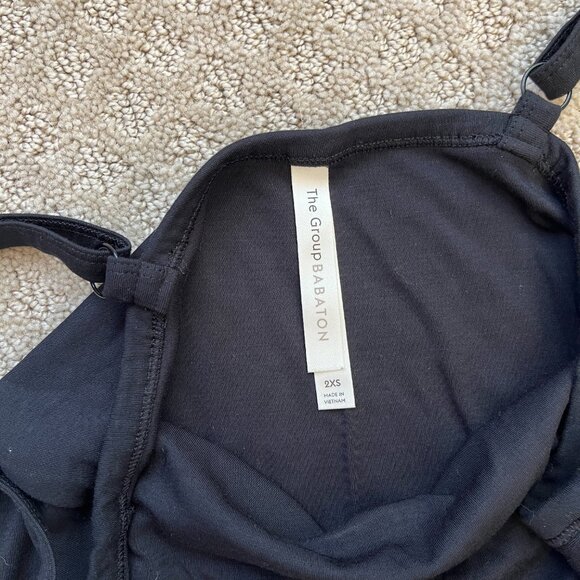 NEW Aritzia Babaton Midi Dress Adjustable Spaghetti Strap Square Neck Black XXS - Picture 3 of 4